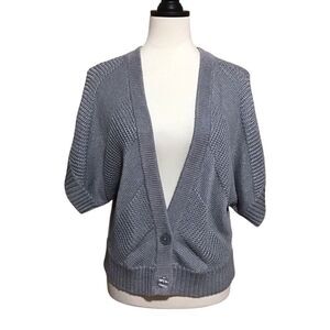 Worthington Gray Short 2‎ Button Cardigan Sweater XL